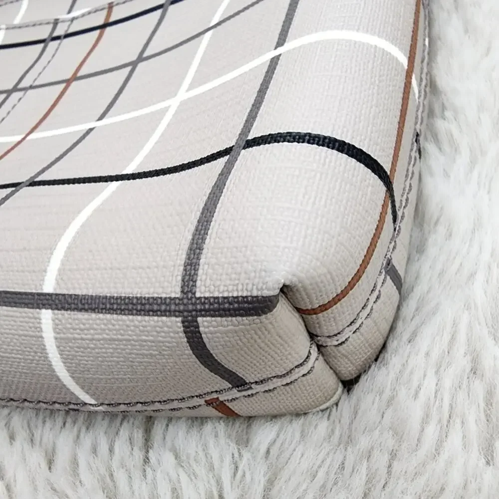 NEW Fossil Fiona Large Crossbody Bag Gray Beige Plaid Neutral Checkered Purse